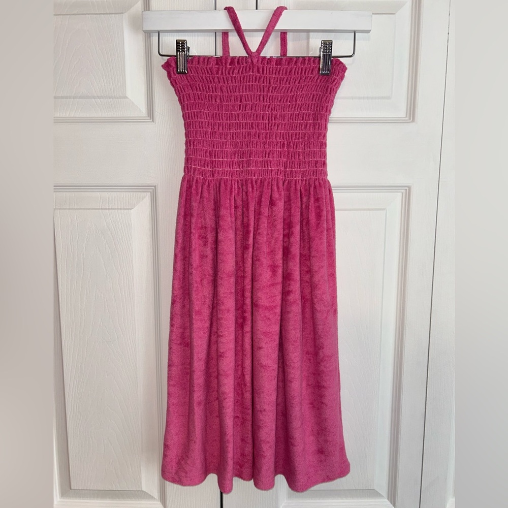 Girl’s Exist Fuchsia Terrycloth Halter Style Beach Coverup Size Small